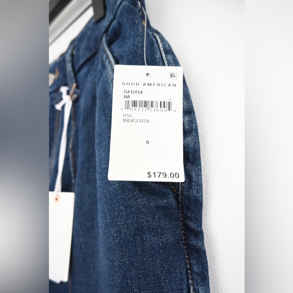 Good American "Pintuck Trouser" Jeans, New With Tags, Size 0 - Picture 4 of 8